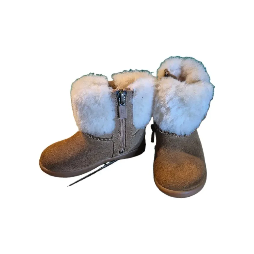 Baby UGG RAMONA FUR CHESTNUT BOOTS SIZE US 7